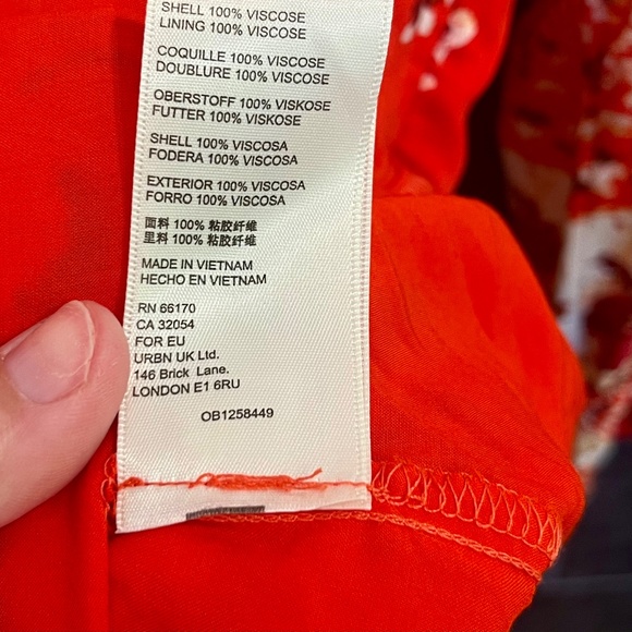 Free People Red and Cream Mixin It Up Floral Mini Dress Size Small - Picture 8 of 9